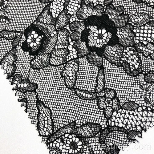 Tecido de tricô de renda (preto)